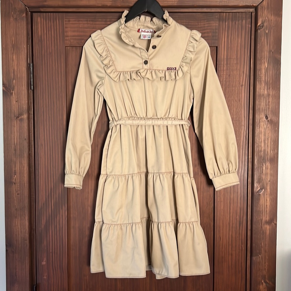 Vintage 1970’s Sasson Girls Ruffle Utility Dress size 14